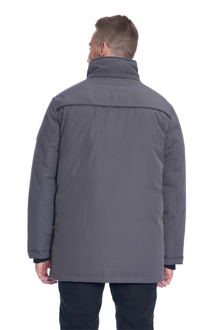 MEN'S VEGAN DOWN PARKA, DARK GREY