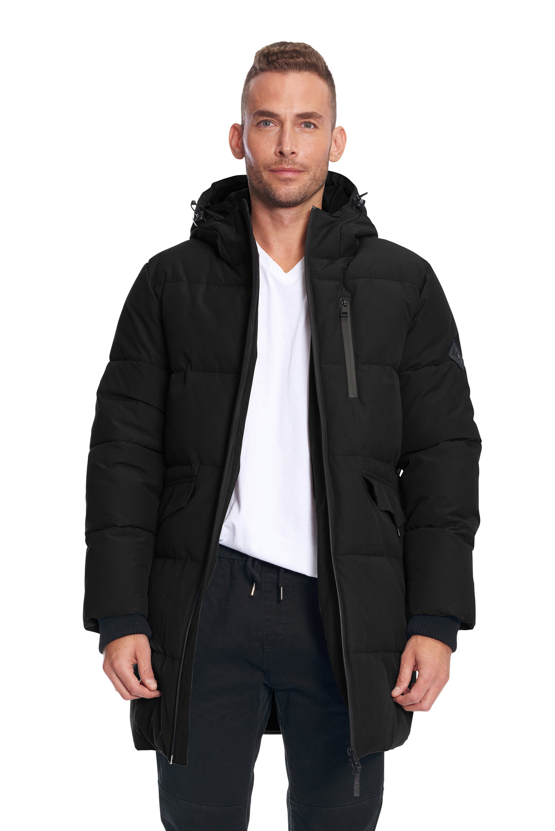 JASPER | MEN'S VEGAN DOWN (RECYCLED) PUFFER COAT, BLACK