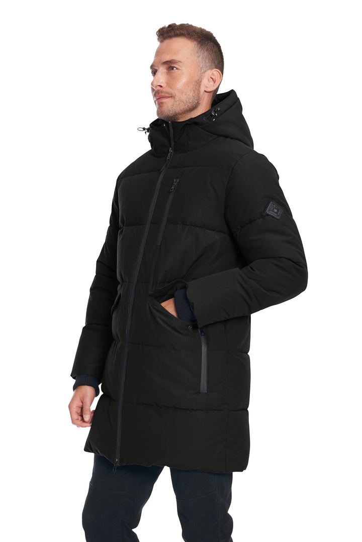 JASPER | MEN'S VEGAN DOWN (RECYCLED) PUFFER COAT, BLACK