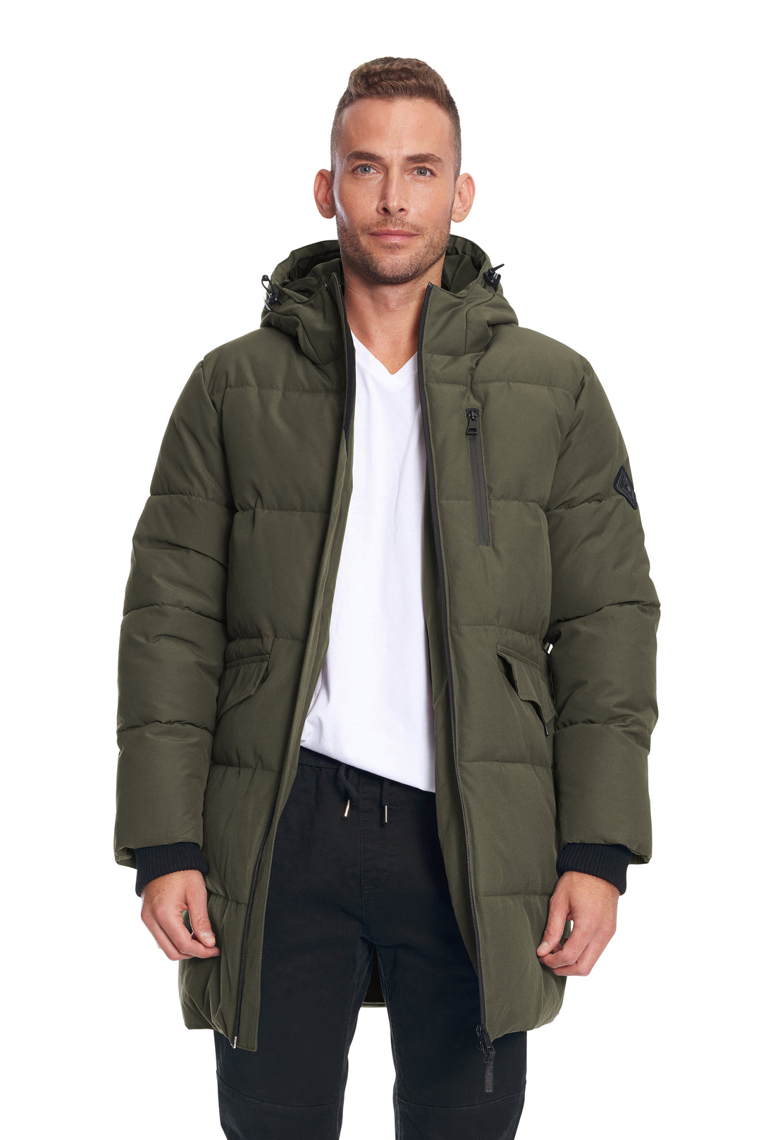 JASPER | MEN'S VEGAN DOWN (RECYCLED) PUFFER COAT, OLIVE