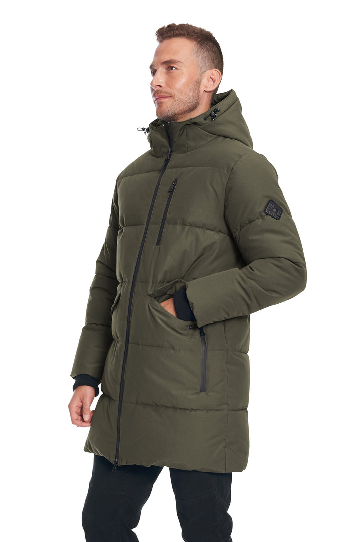 JASPER | MEN'S VEGAN DOWN (RECYCLED) PUFFER COAT, OLIVE