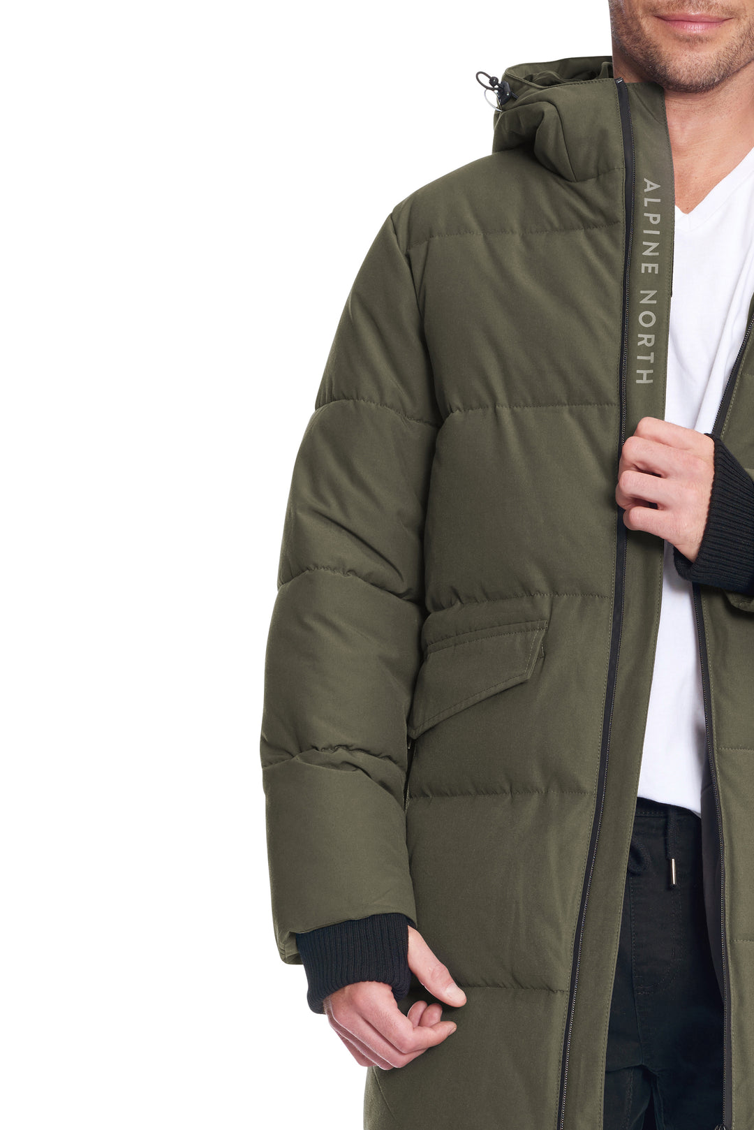 JASPER | MEN'S VEGAN DOWN (RECYCLED) PUFFER COAT, OLIVE