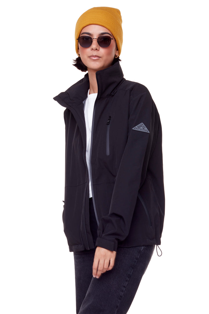 CARMACKS | UNISEX (RECYCLED) MIDWEIGHT RAIN SHELL JACKET, BLACK