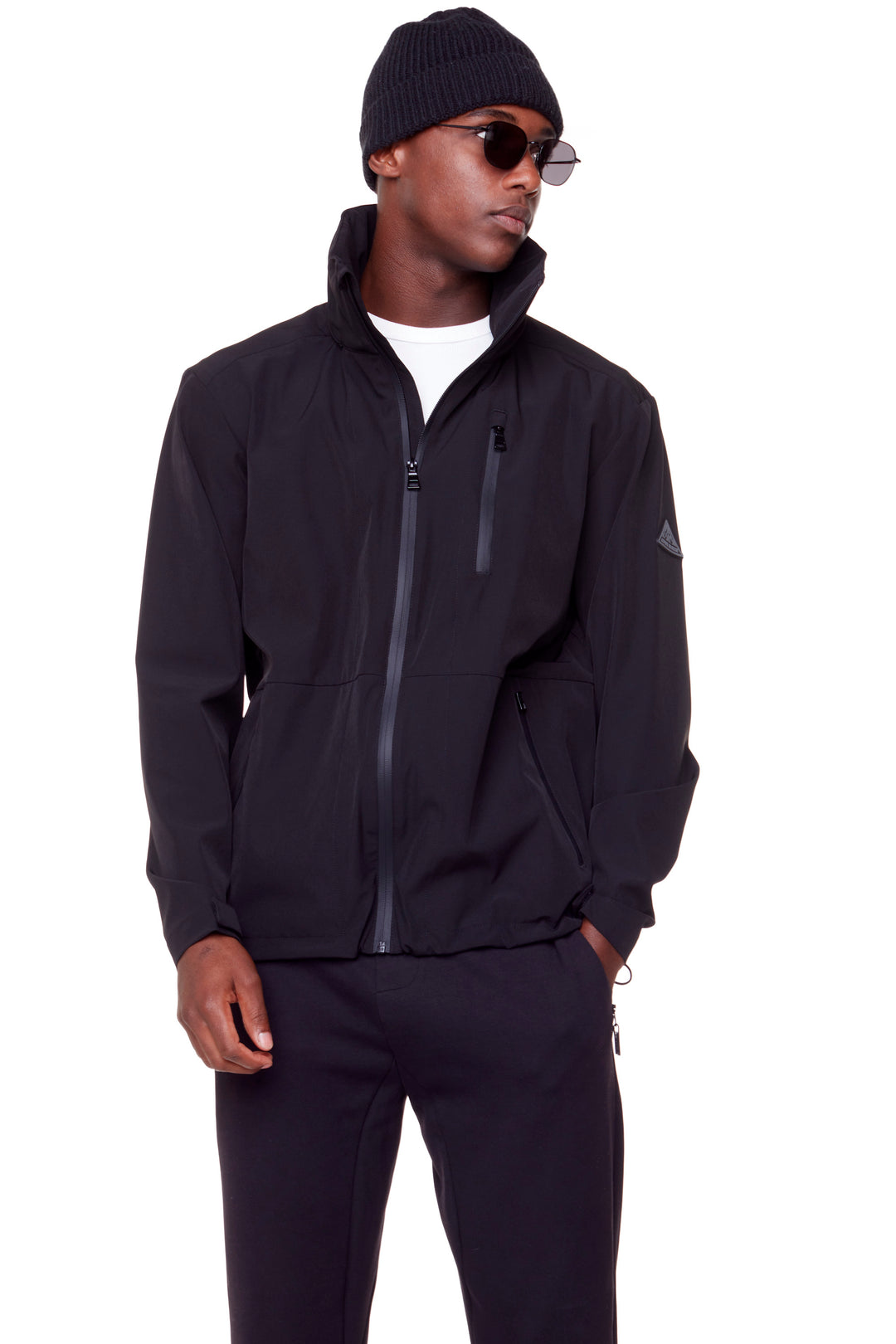 CARMACKS | UNISEX (RECYCLED) MIDWEIGHT RAIN SHELL JACKET, BLACK