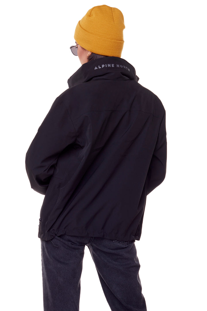 CARMACKS | UNISEX (RECYCLED) MIDWEIGHT RAIN SHELL JACKET, BLACK