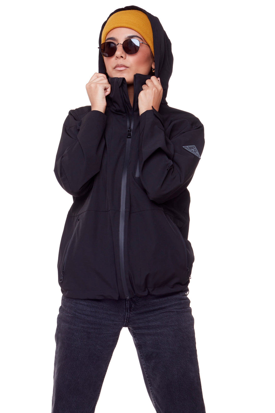 CARMACKS | UNISEX (RECYCLED) MIDWEIGHT RAIN SHELL JACKET, BLACK