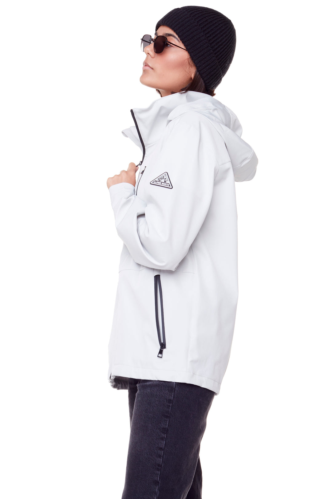 CARMACKS | UNISEX (RECYCLED) MIDWEIGHT RAIN SHELL JACKET, CEMENT