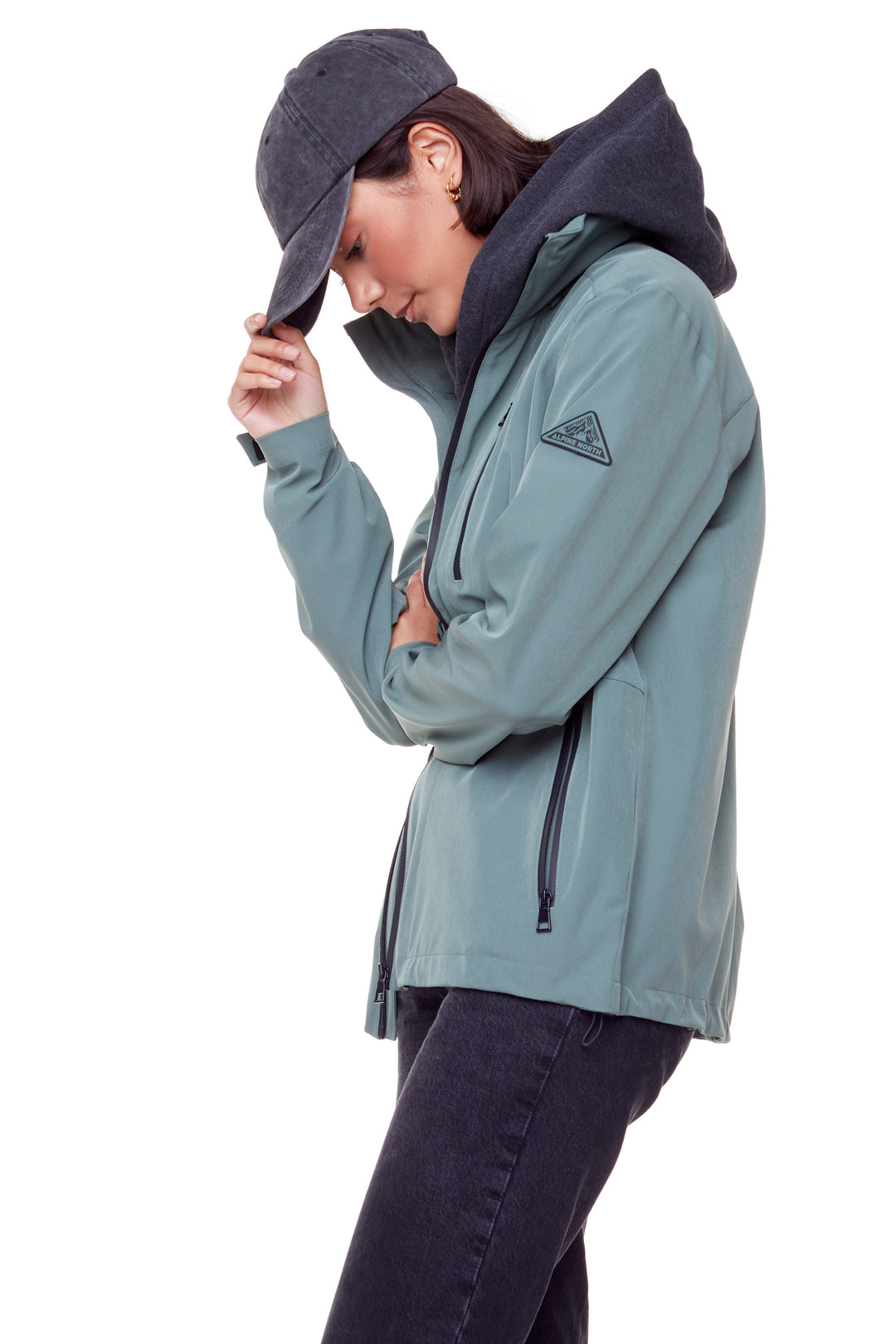 CARMACKS | UNISEX (RECYCLED) MIDWEIGHT RAIN SHELL JACKET, DUSTY GREEN