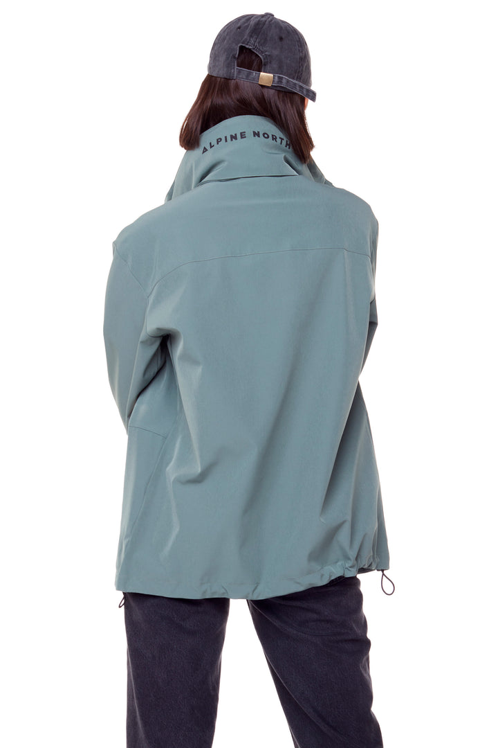 CARMACKS | UNISEX (RECYCLED) MIDWEIGHT RAIN SHELL JACKET, DUSTY GREEN