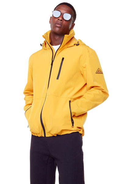 CARMACKS | MEN'S (RECYCLED) MIDWEIGHT RAIN SHELL JACKET, MUSTARD