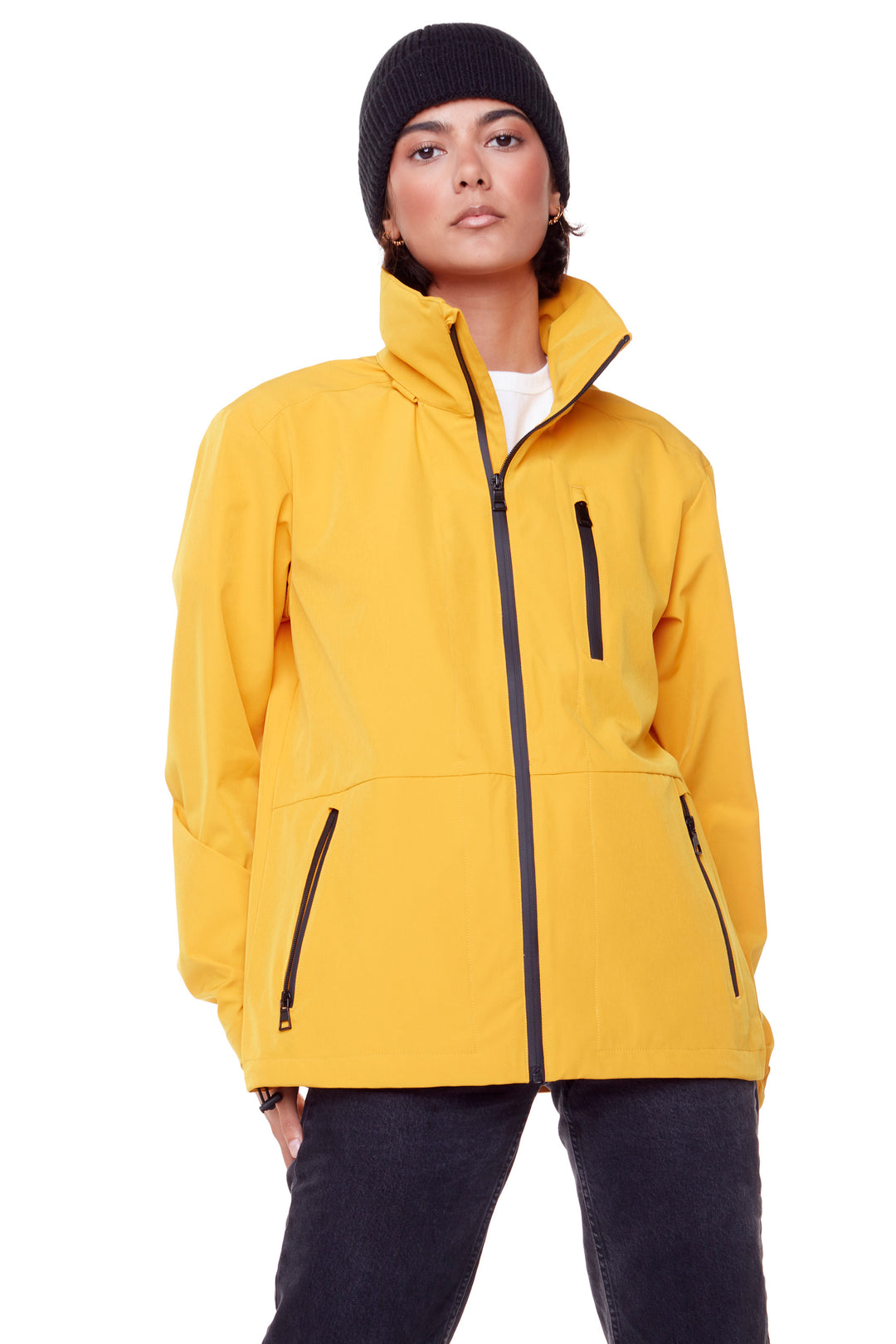 CARMACKS | UNISEX (RECYCLED) MIDWEIGHT RAIN SHELL JACKET, MUSTARD