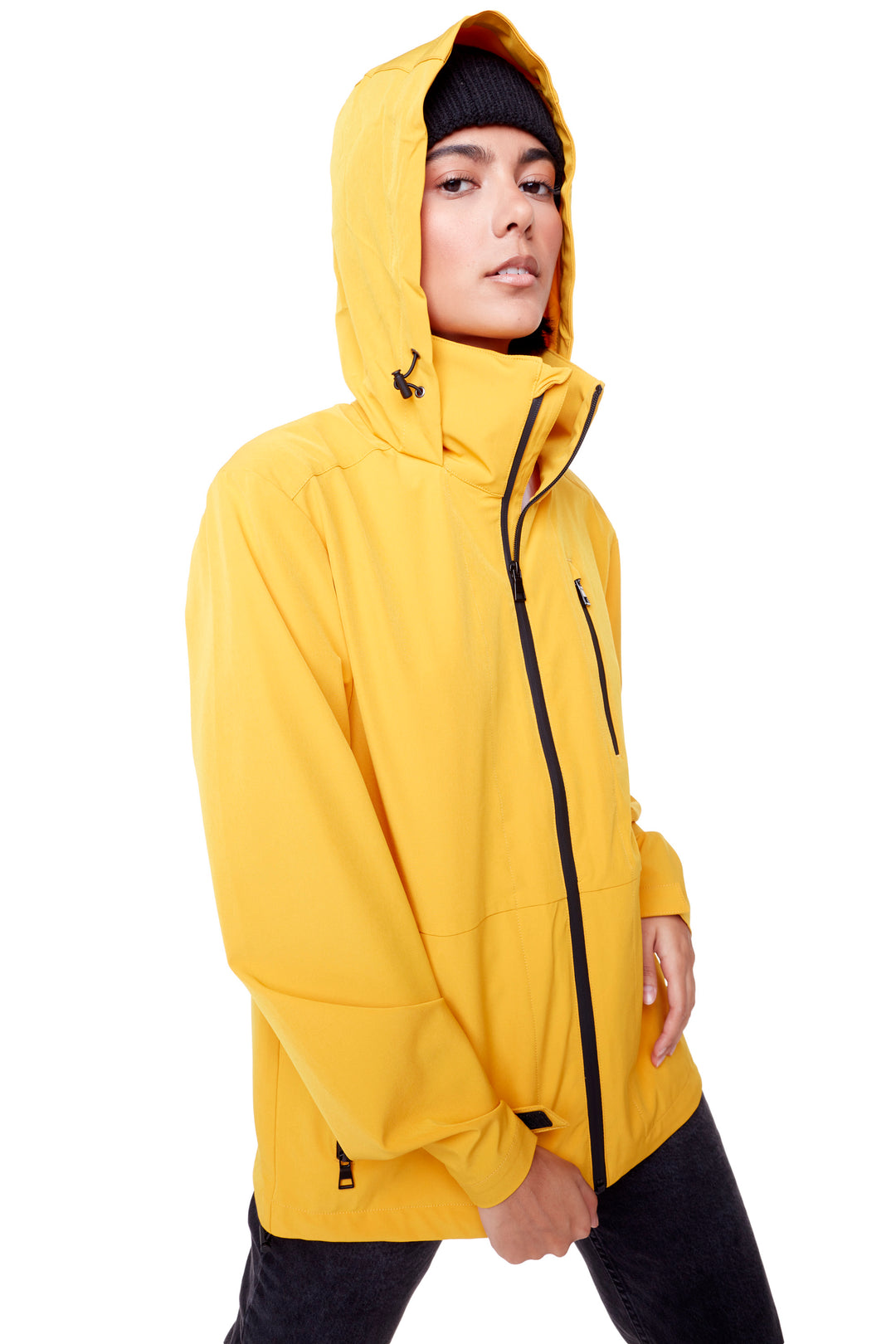 CARMACKS | UNISEX (RECYCLED) MIDWEIGHT RAIN SHELL JACKET, MUSTARD