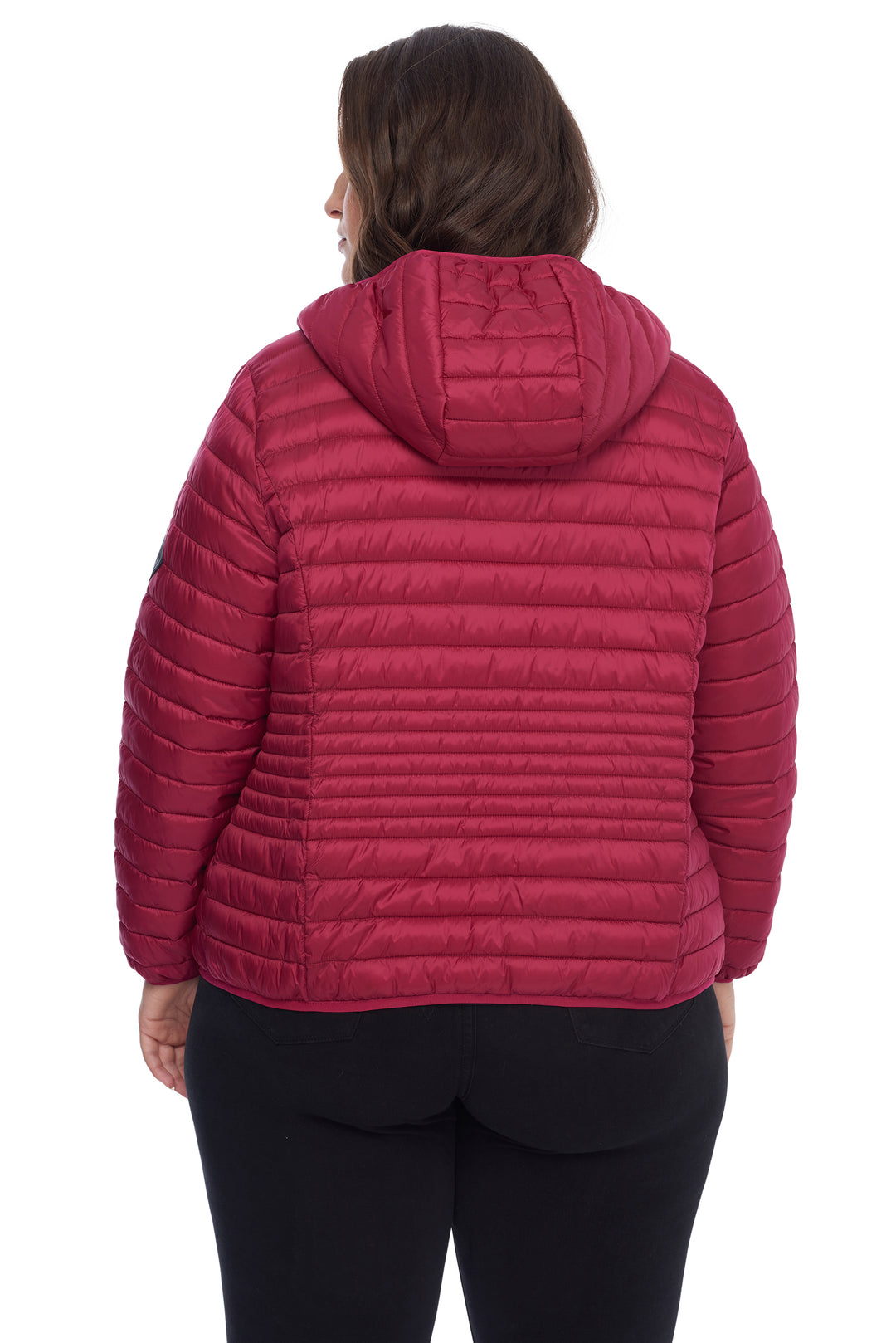 WOMEN'S VEGAN DOWN LIGHTWEIGHT PACKABLE PUFFER, RASPBERRY (PLUS SIZE)