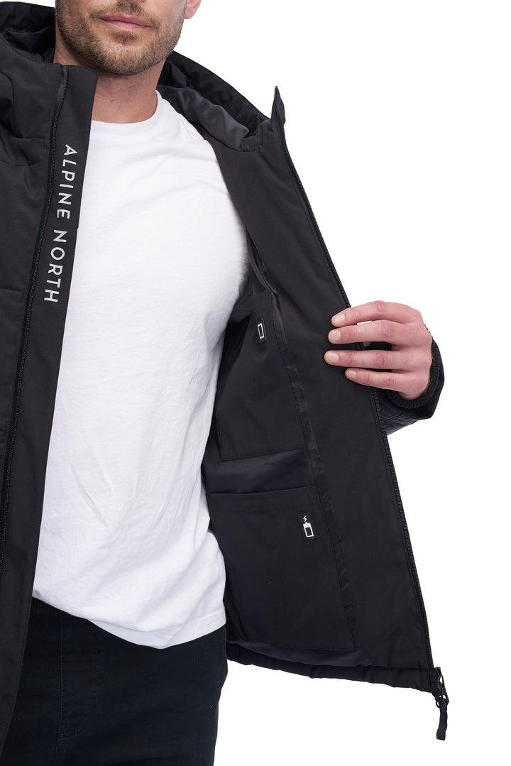 MEN'S VEGAN DOWN PUFFER JACKET, BLACK