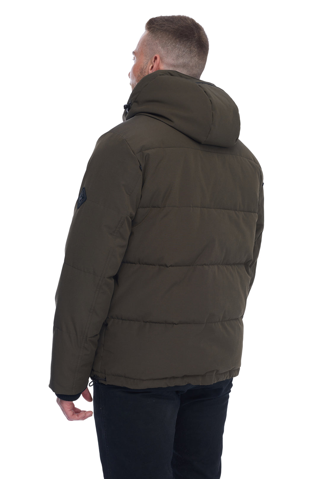 MEN'S VEGAN DOWN PUFFER JACKET, OLIVE