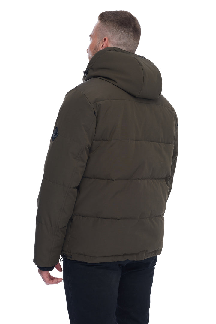 MEN'S VEGAN DOWN PUFFER JACKET, OLIVE