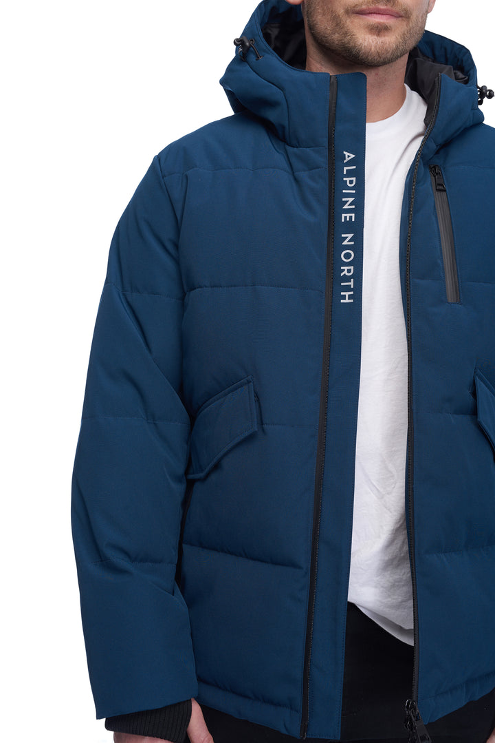 MEN'S VEGAN DOWN PUFFER JACKET, SEA BLUE