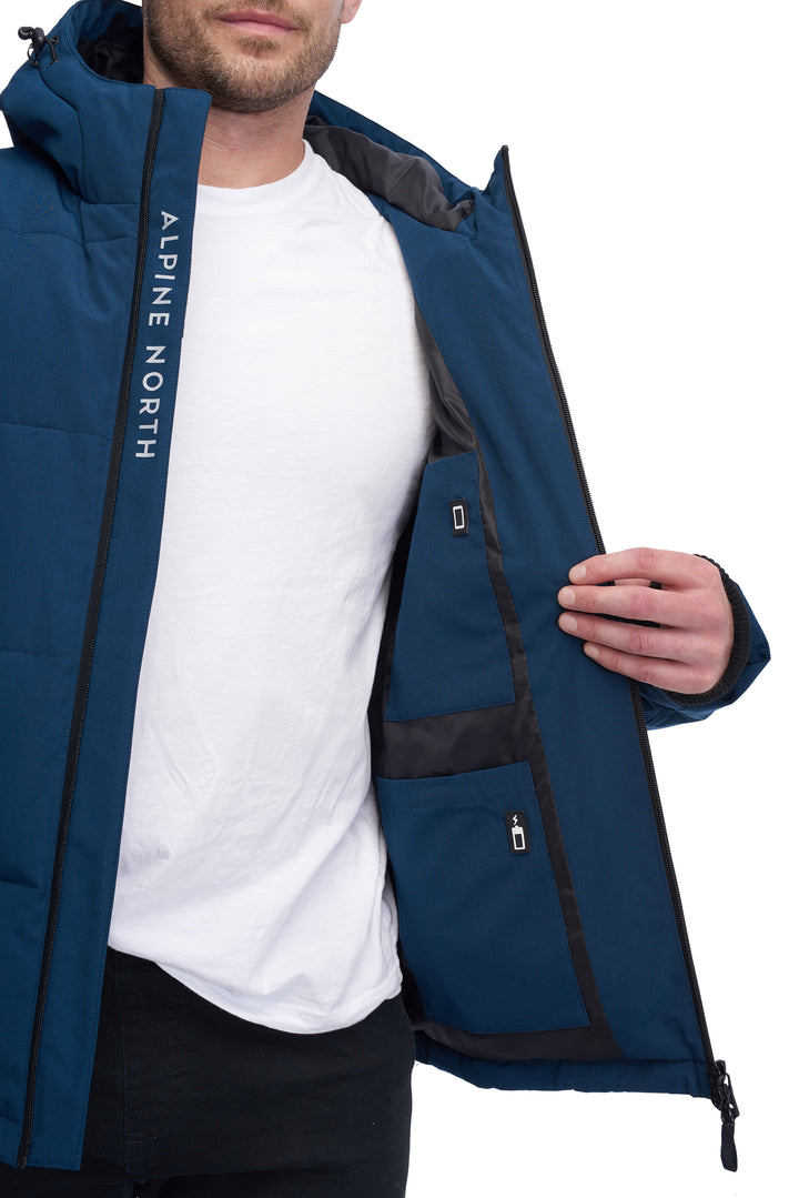 MEN'S VEGAN DOWN PUFFER JACKET, SEA BLUE